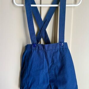 Vintage Set of Boys Suspender Shorts (18-24months) Blue and Grey